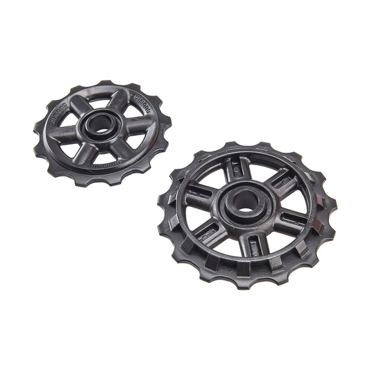 7/8-speed derailleurwieltjes voor SHIMANO ALTUS achterderailleur RD-M310, zwart — onderdeel op witte achtergrond