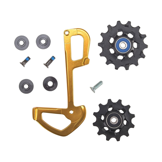 Chape Intérieure + Galets 12V SRAM EAGLE XX1 Or — pièce sur fond blanc