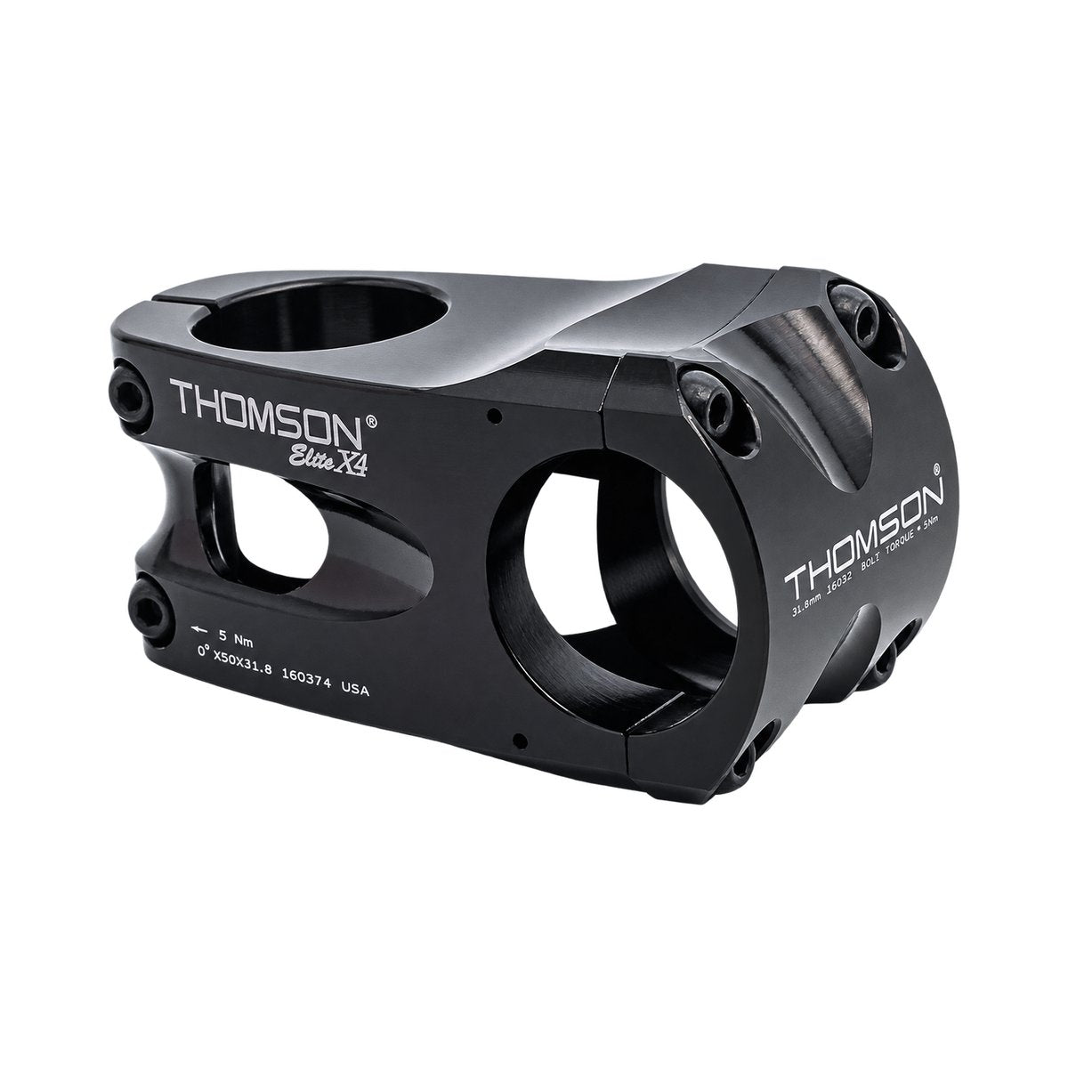 Potence THOMSON ELITE X4 0° Noir — vue principale sur fond blanc