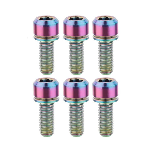 Set van 6 titanium bouten voor TITLE ST1 / ST2, olievlekfinish — hoofdafbeelding op witte achtergrond