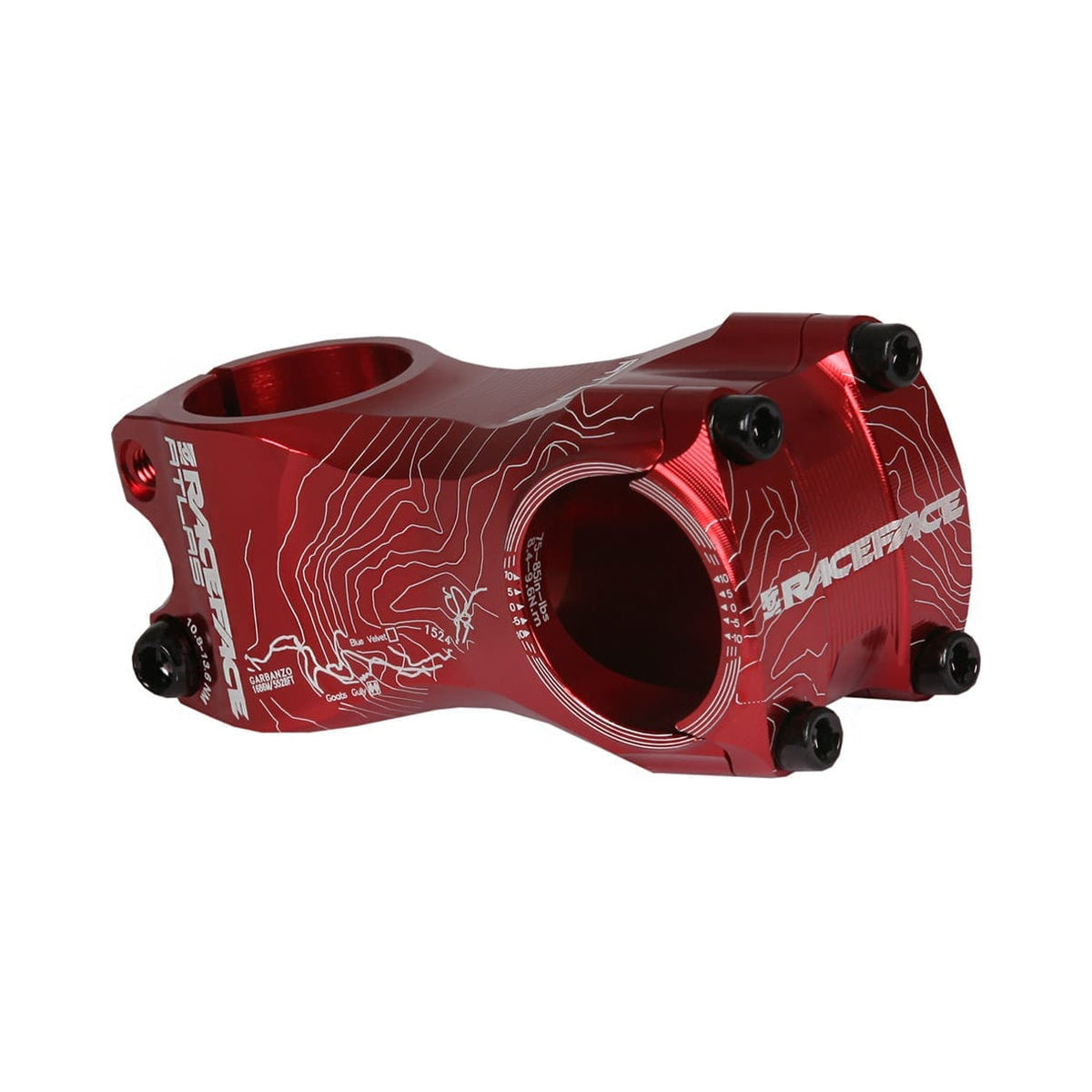 Potence RACE FACE ATLAS 0° Rouge — vue principale sur fond blanc