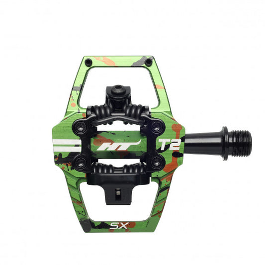 HT COMPONENTS T2 SX BMX pedalen Camo Groen