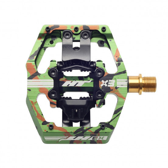 HT COMPONENTS X3 Titanium Camo Green pedalen