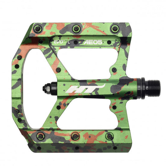 HT COMPONENTS AE05 Camo Groene Vlakke Pedalen