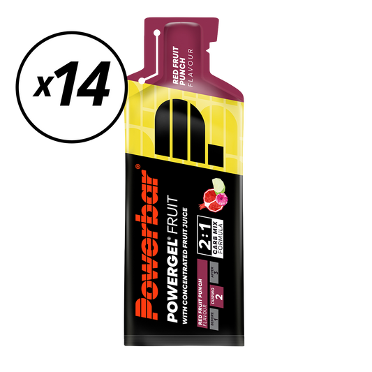 Lot de 14 Gels Énergétique POWERBAR POWERGEL FRUIT (41gr) Fruits rouges DLUO courte