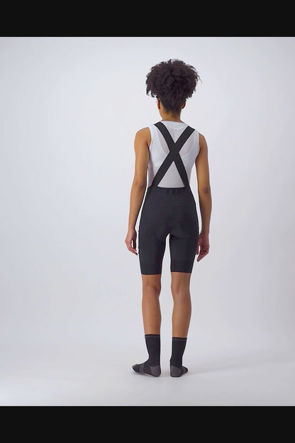 Korte Bretelsbroek CASTELLI UNLIMITED CARGO Dames Zwart