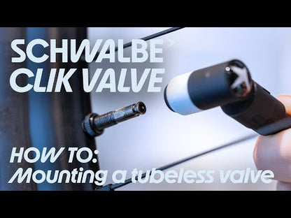 Set van 2 Tubeless Ventielen SCHWALBE CLIK VALVE 40 mm Zwart