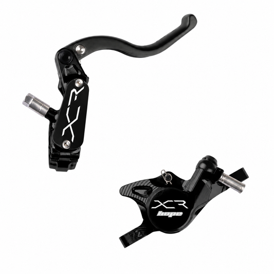 HOPE XCR PRO X2 PM-rem zwart — remhendel en remklauw op een witte achtergrond