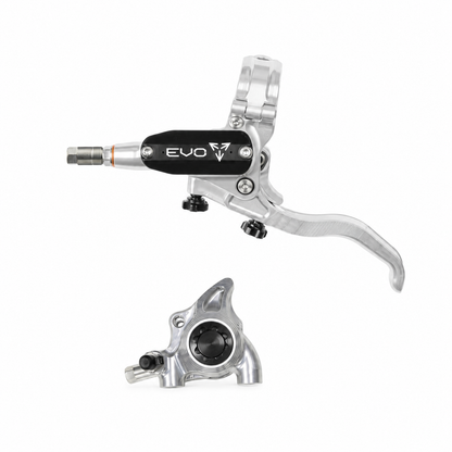 Frein HOPE TECH 4 EVO X2 FM Argent/Noir — levier et étrier sur fond blanc