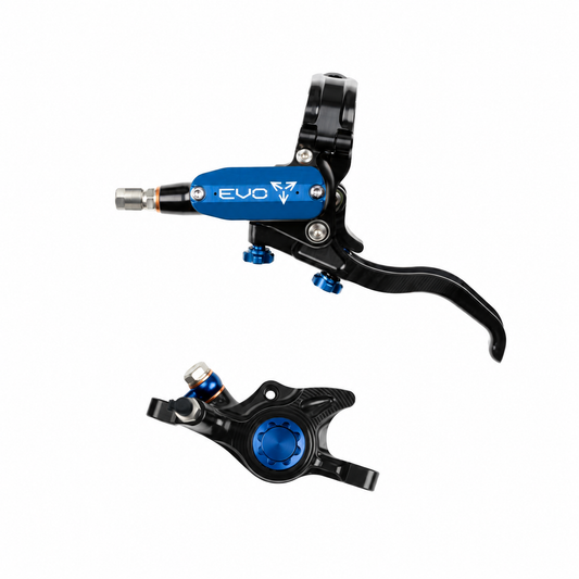 HOPE TECH 4 EVO X2 PM-rem zwart/blauw — remhendel en remklauw op witte achtergrond
