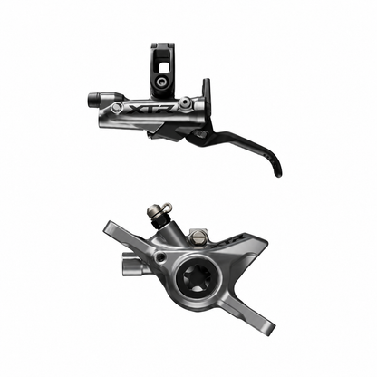 Frein SHIMANO XTR M9220/9200 XC/Trail 2 pistons — levier et étrier sur fond blanc