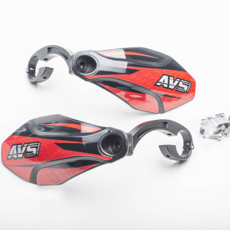AVS KIT DECO Handbeschermer Alu Tab Zwart/Rood
