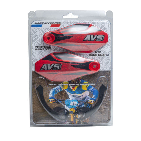AVS KIT DECO Handbeschermer Alu Tab Zwart/Rood
