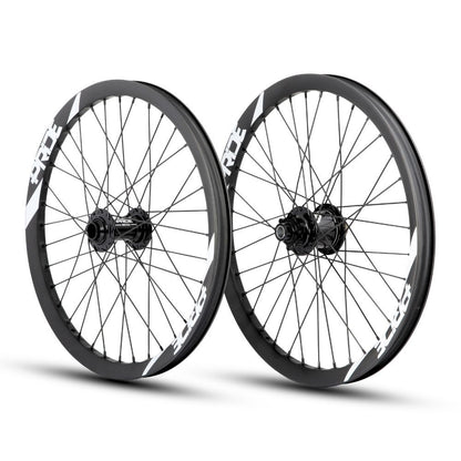 PRIDE 20" (406 mm) Wave Gloss White Matrix wielset met 20/15 mm assen zwart