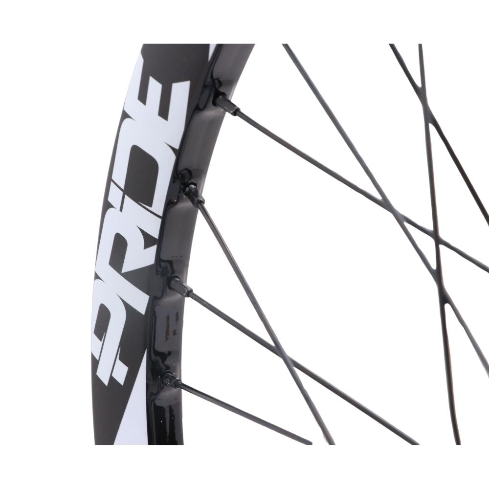 Paire de Roues PRIDE 20" (406mm) Carbone Wave Gloss White Control V2 Disc Axes 20/15mm Noir/Blanc