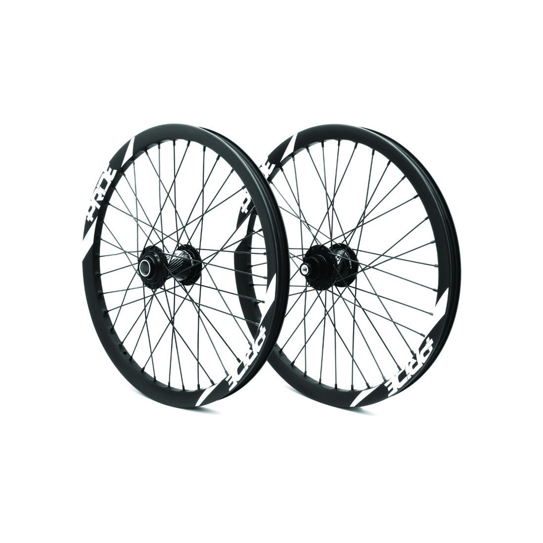Wielpaar PRIDE 20" (406mm) Carbon Wave Matt White Disc Control V2 Assen 20/15mm Zwart/Wit