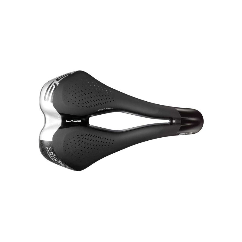 Zadel SELLE ITALIA S 5 LADY SUPERFLOW L voor dames, Fec-rails, zwart