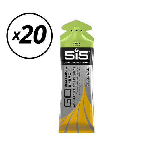 Lot de 20 Gels Énergétique SIS GO ISOTONIC ENERGY (60ml) Pomme DLUO courte