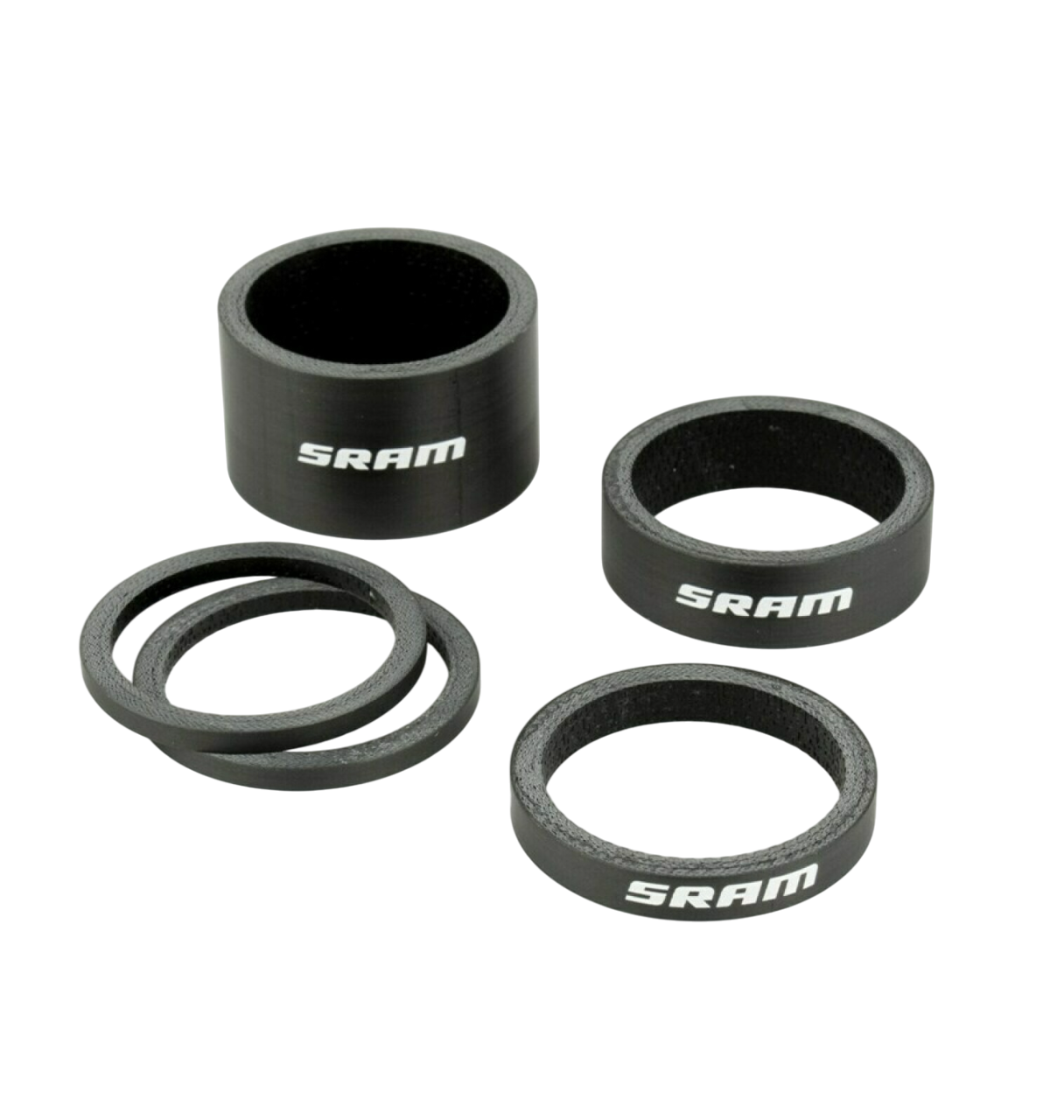 SRAM Carbon Logo Balhoofdset Tussenringen Wit (2,5mm x2, 5mm x1, 10mm x1, 20mm x1)