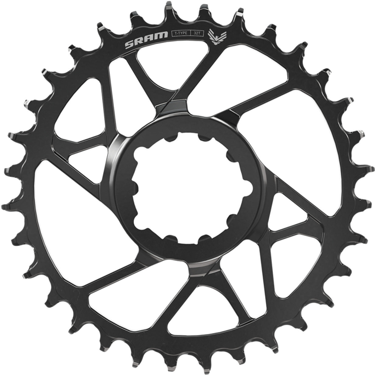 SRAM S1000 T-TYPE EAGLE BOOST 12V Aluminium Direct Mount Offset 3mm Zwart Mono kettingblad