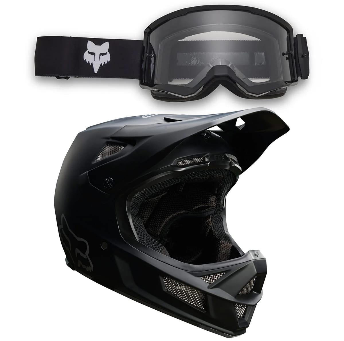 FOX Combo: RAMPAGE COMP MIPS MTB Helm + FOX MAIN CORE Masker Zwart 2024