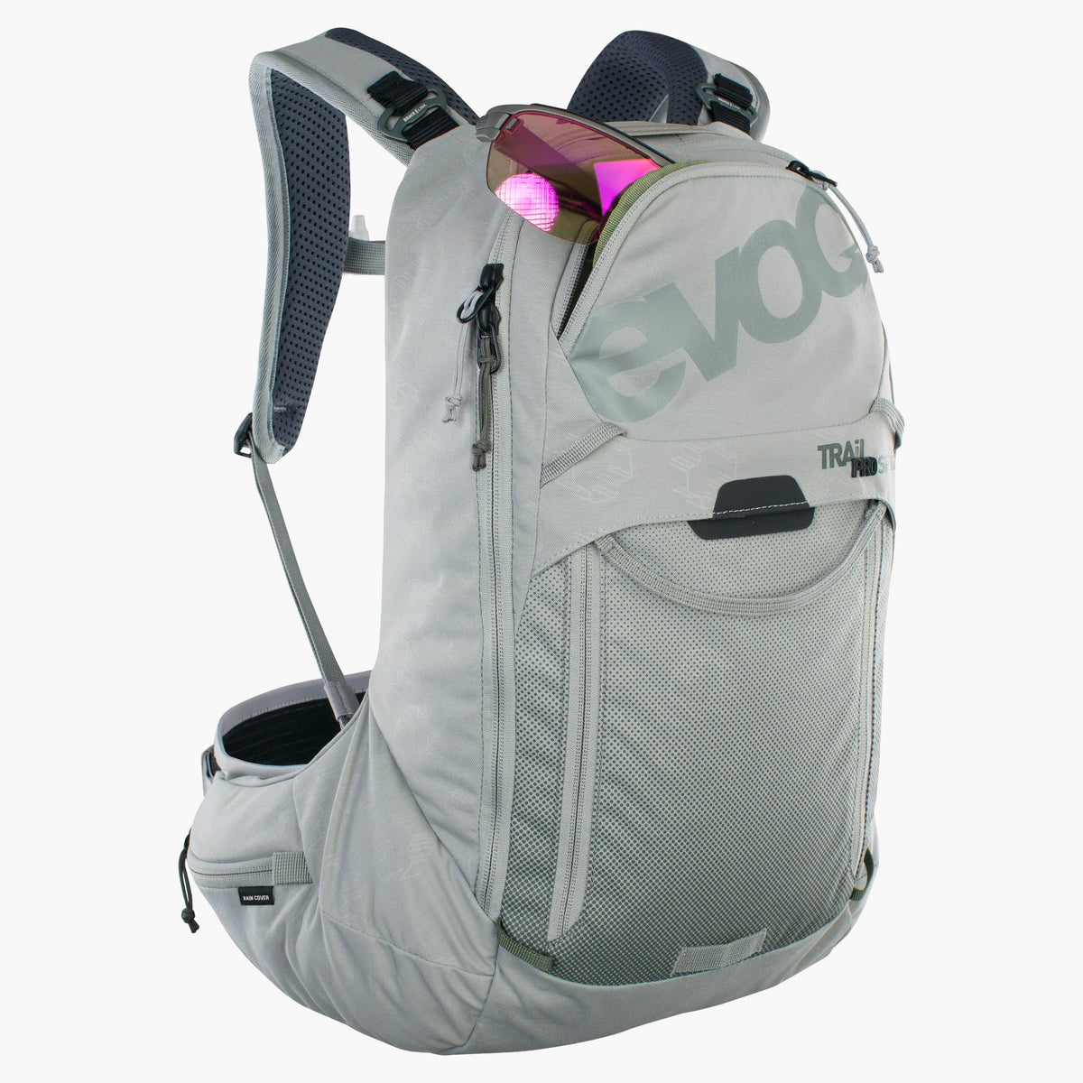 EVOC TRAIL PRO SF 12L-rugzak met rugprotector grijs - aanzicht 3