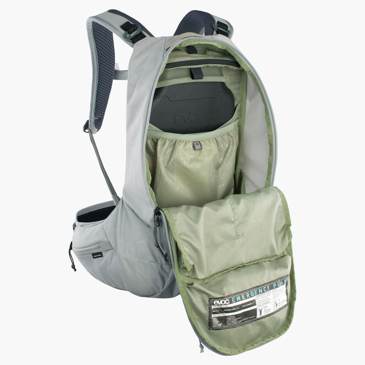 EVOC TRAIL PRO SF 12L-rugzak met rugprotector grijs - aanzicht 6
