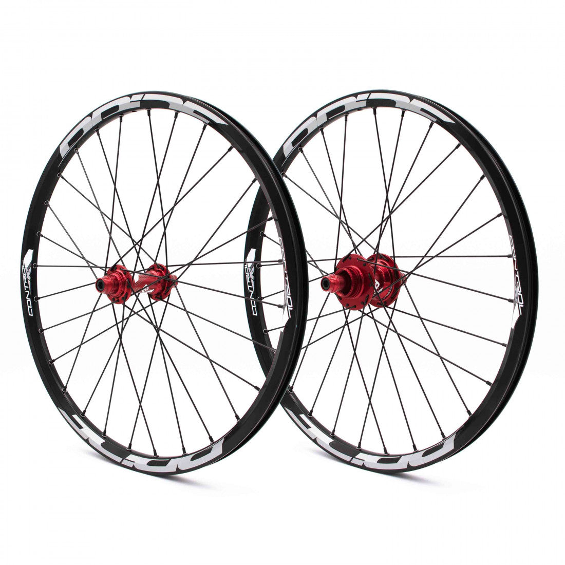 Paire de Roues PRIDE 20" (451mm) Control V1 Disc Axes 10/15mm Rouge