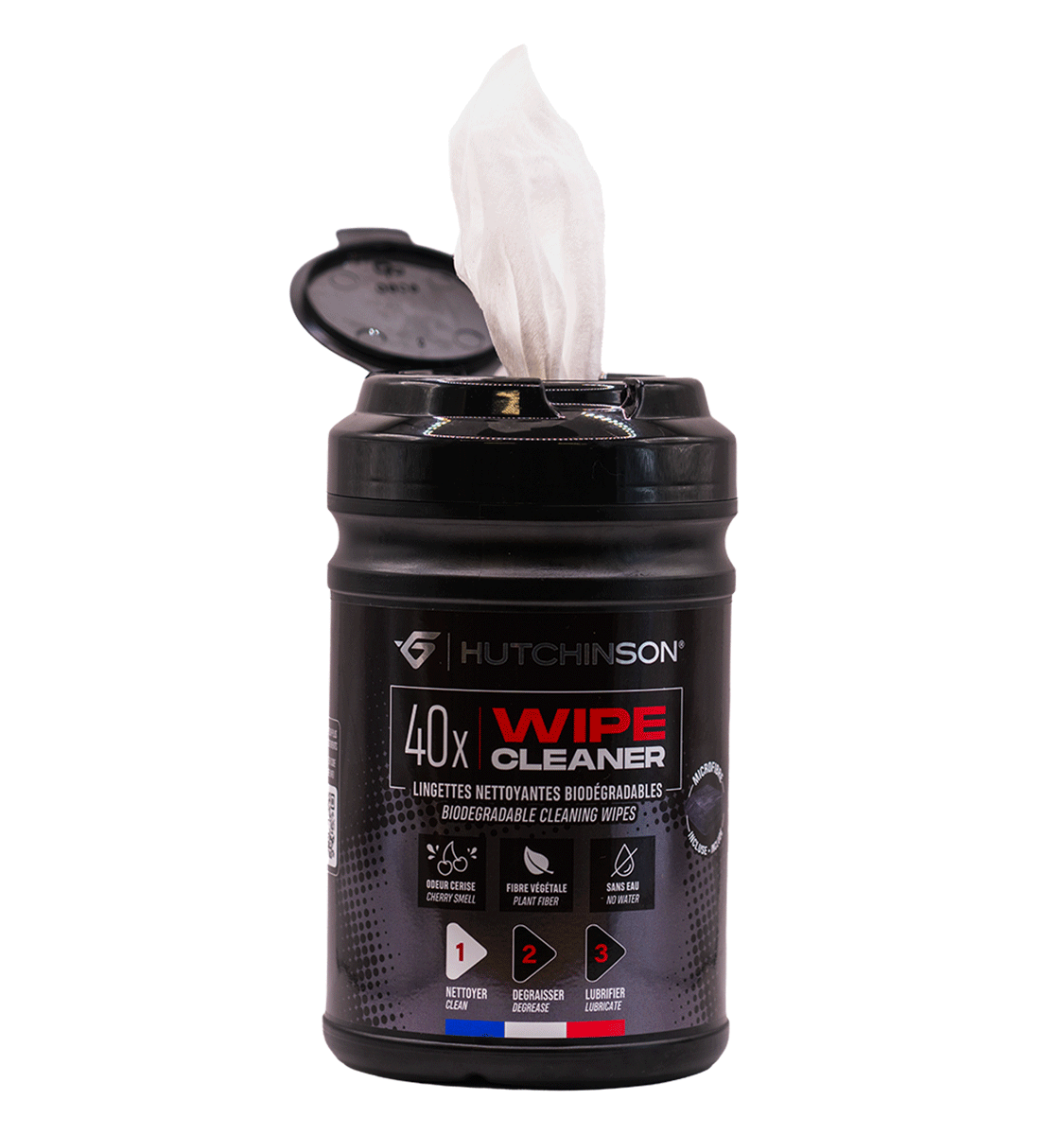 Reinigingsdoekjes HUTCHINSON WIPE CLEANER x40 + 1 Microfibre Cleaner